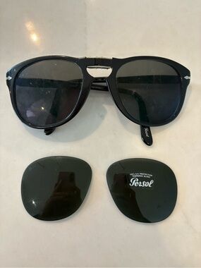 Persol Foldable Black Polarized Sunglasses - Unisex Style